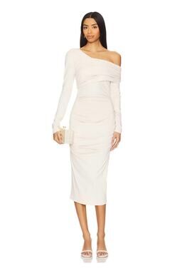 NWT! Susana Monaco One Off Shoulder Long Sleeve Dress - Size Small (MSRP $218)